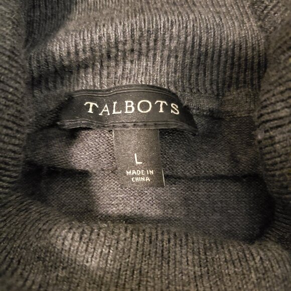 (EUC) Talbots Gray Long Sleeve Turtleneck Sweater (Size: Large) - Picture 6 of 8